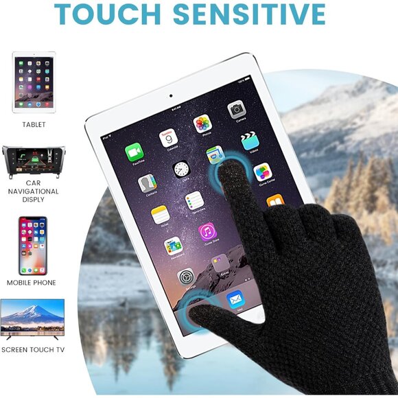 Winter Gloves - Women's Winter Touchscreen Gloves Women Men, Warm Knit gloves fo - Picture 6 of 7